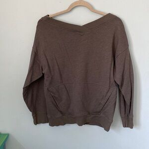 Grey fabletics pull over sweatshirt